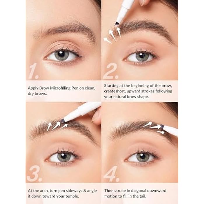 Liquid Eyebrow Pen, Waterproof Microblading Eyebrow Pencil with a Micro-Fork Tip Applicator, Creates Natural Looking Brows Effortlessly-DARK BROWN - Image 4